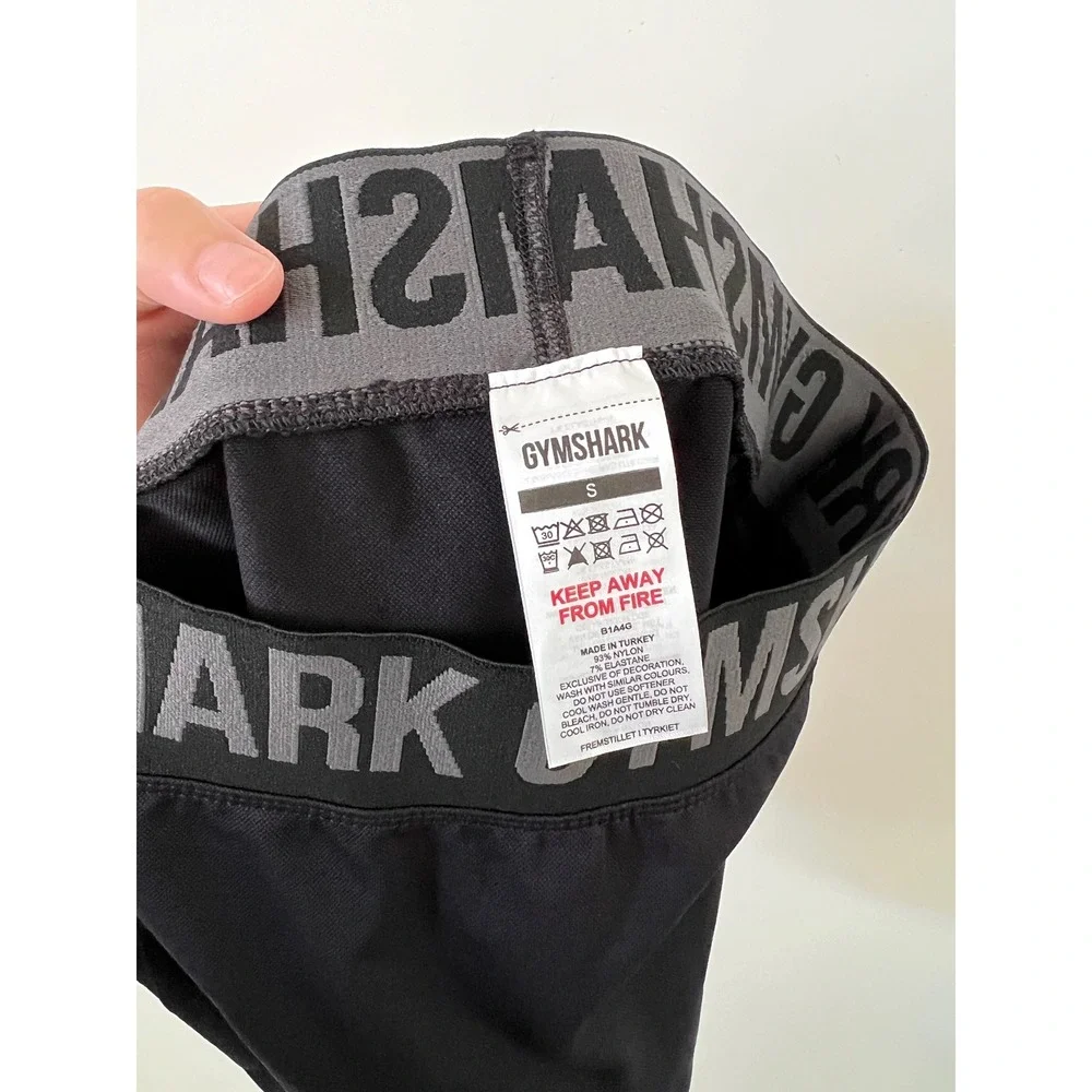 Gymshark Training Shorts Black Logo Gym Workout Fitness Activewear Womens Small